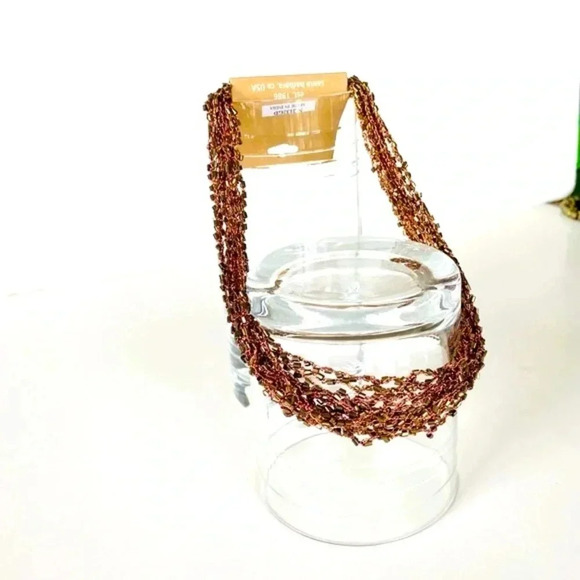 Zad Fashion Jewelry Multi Strand Bronze Beaded Necklace - Picture 4 of 5